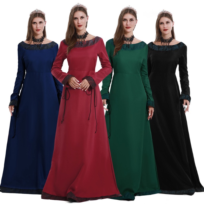 Necklaces - Women Medieval Long Dress V Neck