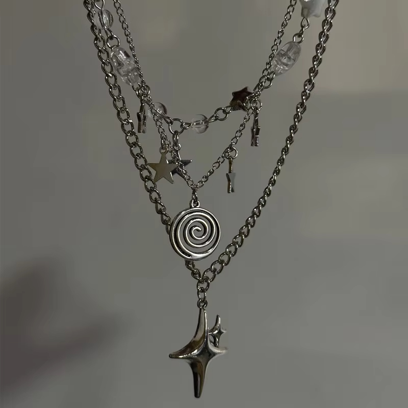 Multi-layer Star Pendant Neckl - Layered Pendant Necklace Aesthetic recension och pris