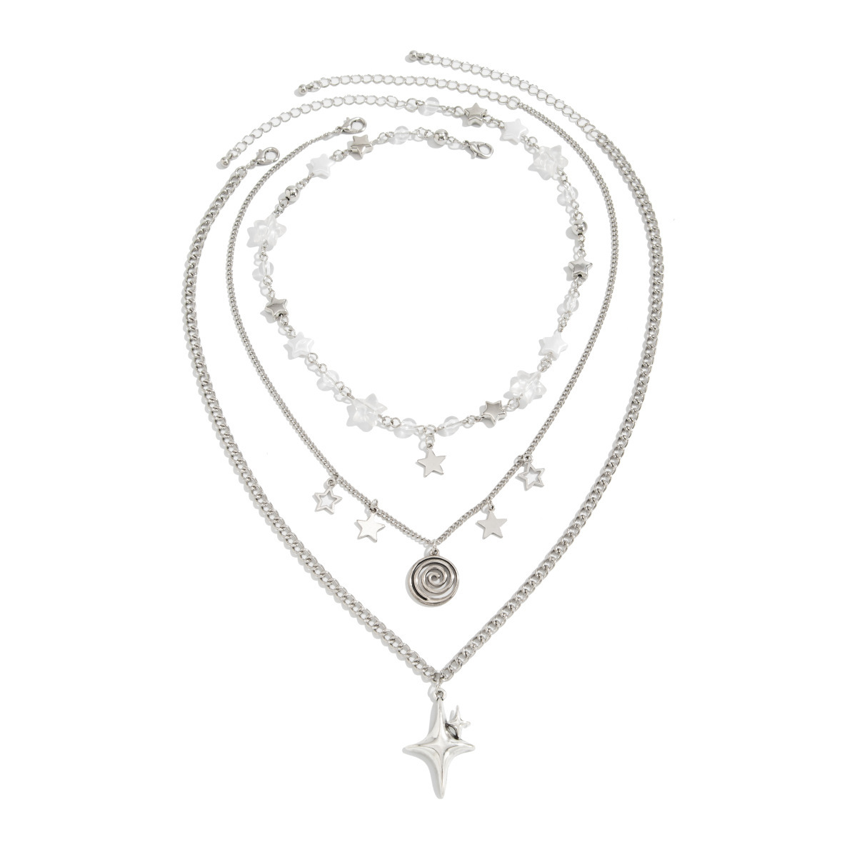 Multi-layer Star Pendant Neckl - Layered Pendant Necklace Aesthetic recension och pris
