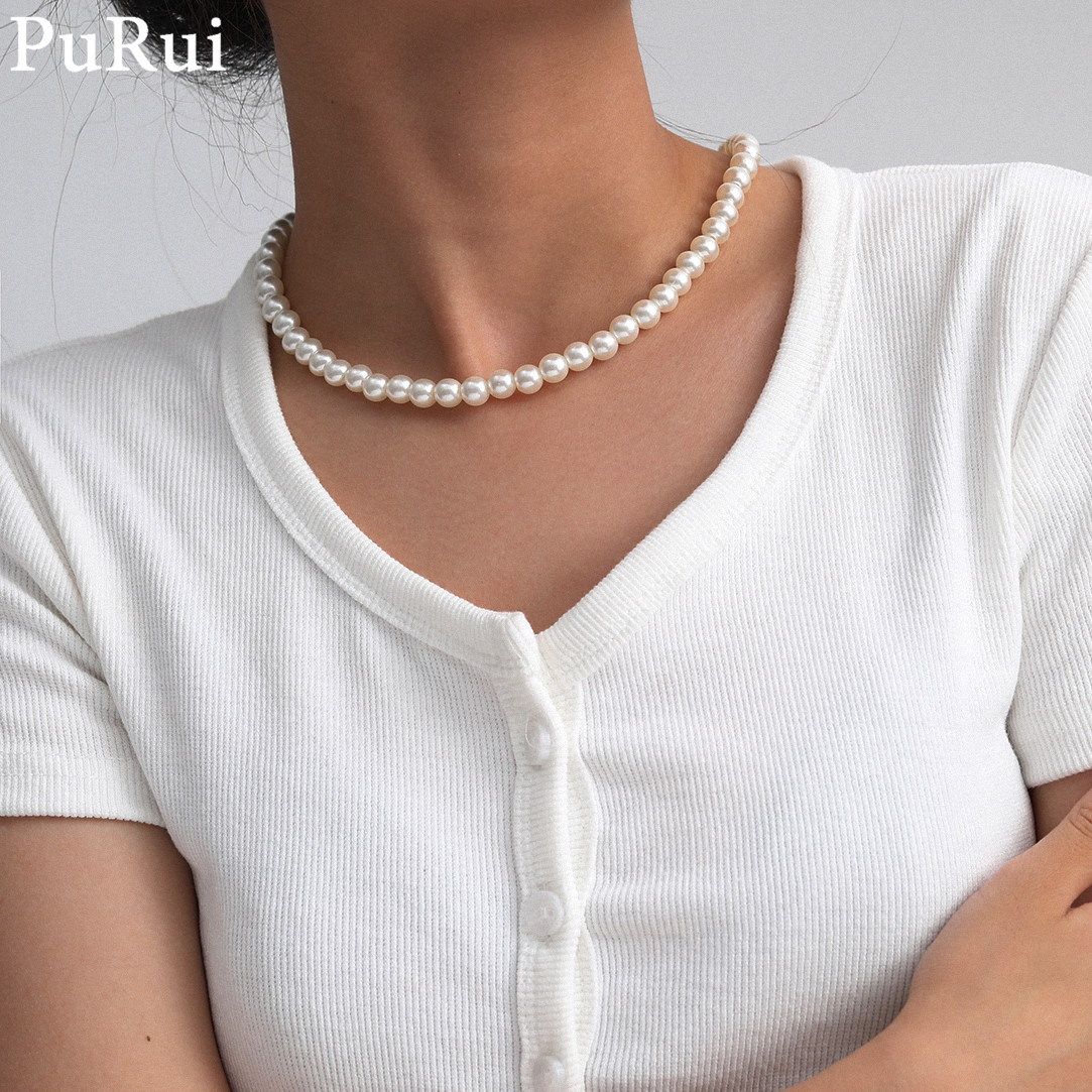 Minimalist Imitation Pearl Cho - Pearl Choker Necklace Vintage recension och pris