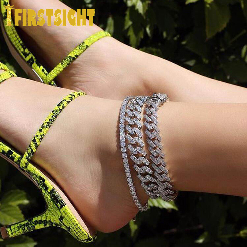 Parking Cz Rectangle Anklet Hi - Cuban Link Chain 12Mm recension och pris