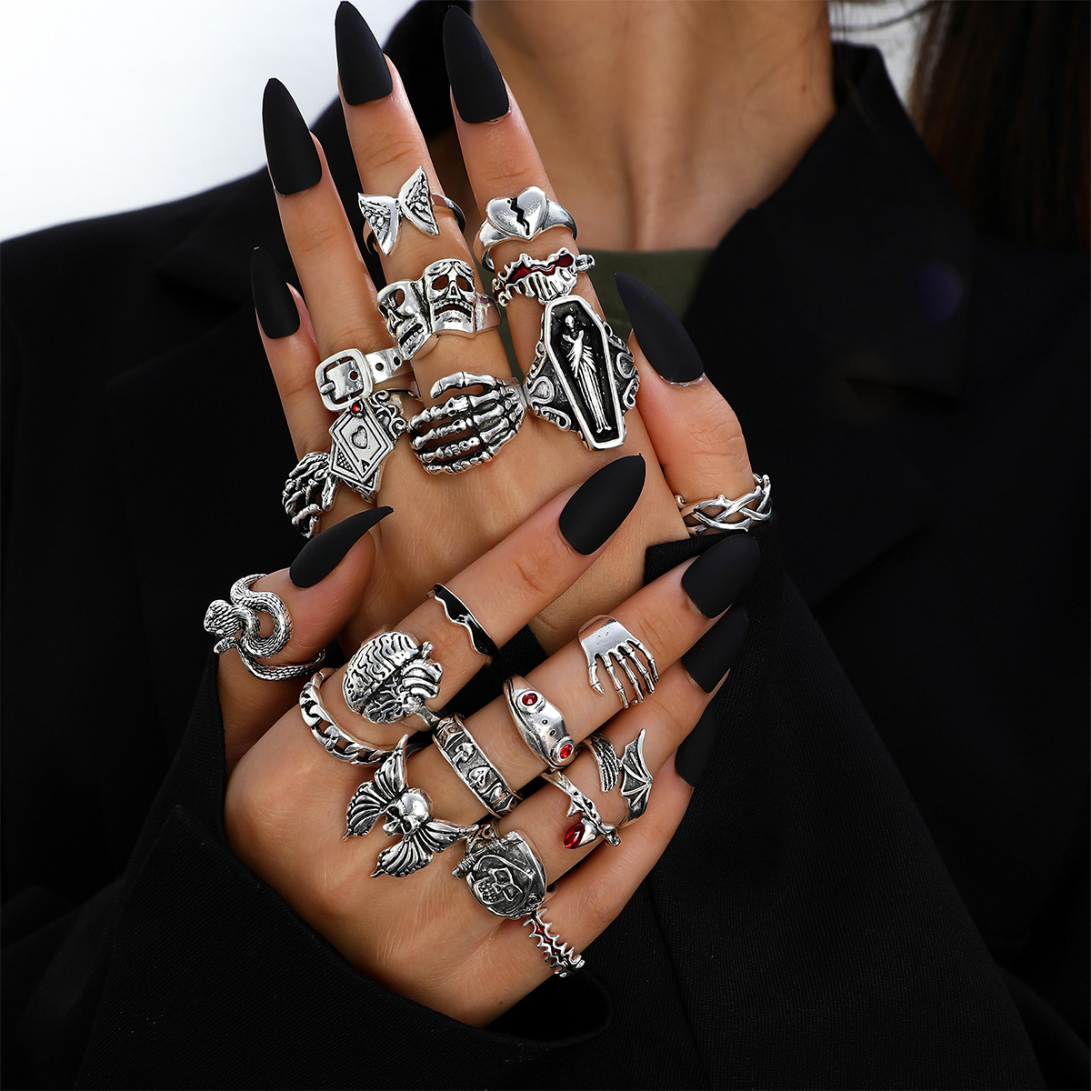 23Pcs Punk Geometric Knuckle F - Vintage Punk Knuckle Rings Set recension och pris