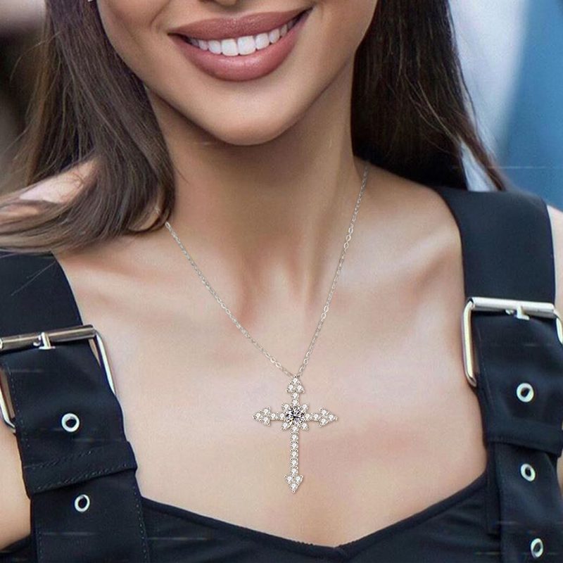 IOGOU 0.5/1CT D VVS1 Moissanit - 925 Sterling Silver Chain Necklace Men recension och pris