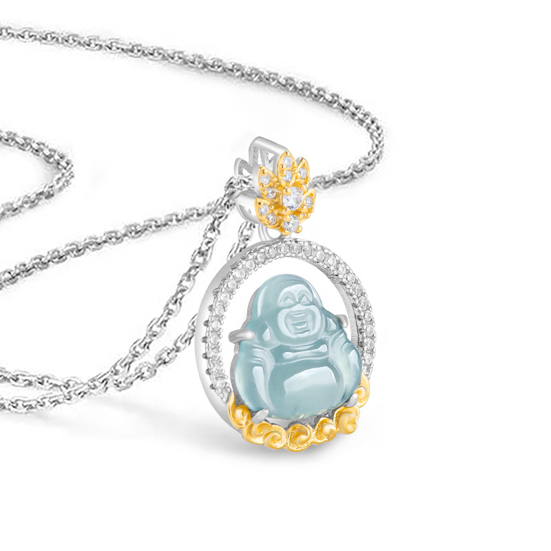 Blue Myanmar Jadeite Maitreya  - Necklaces recension och pris