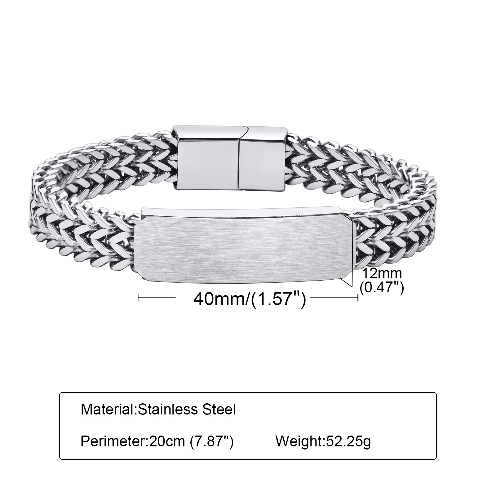 Vnox 12mm Customize Bracelets  - Cuban Link Chain 12Mm recension och pris
