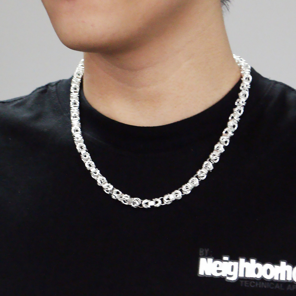 925 Sterling Silver Hip Hop Bo - 925 Sterling Silver Chain Necklace Men recension och pris
