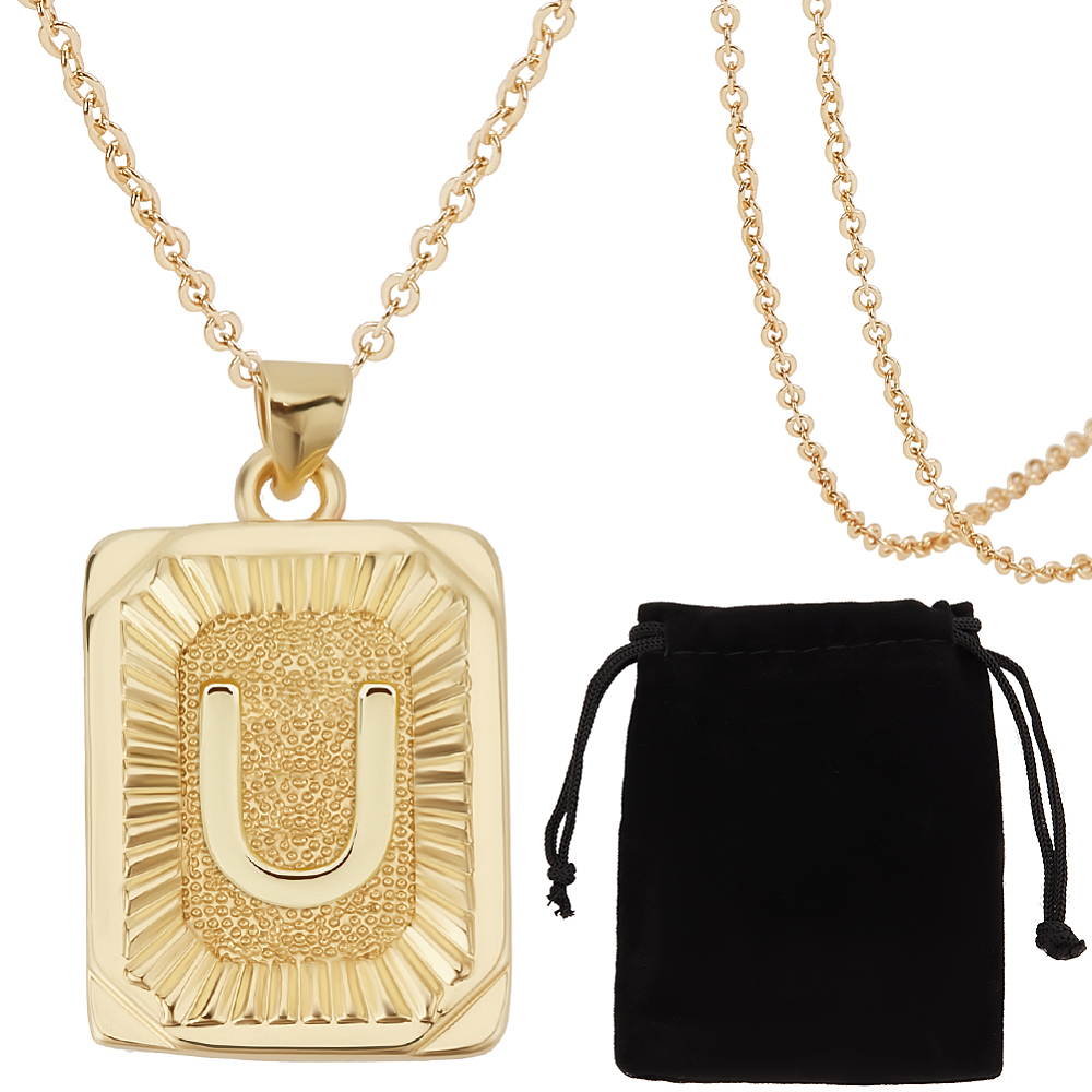 1 Box 1Pc Initial Necklace for - Initial Letter Necklace 18K Gold recension och pris