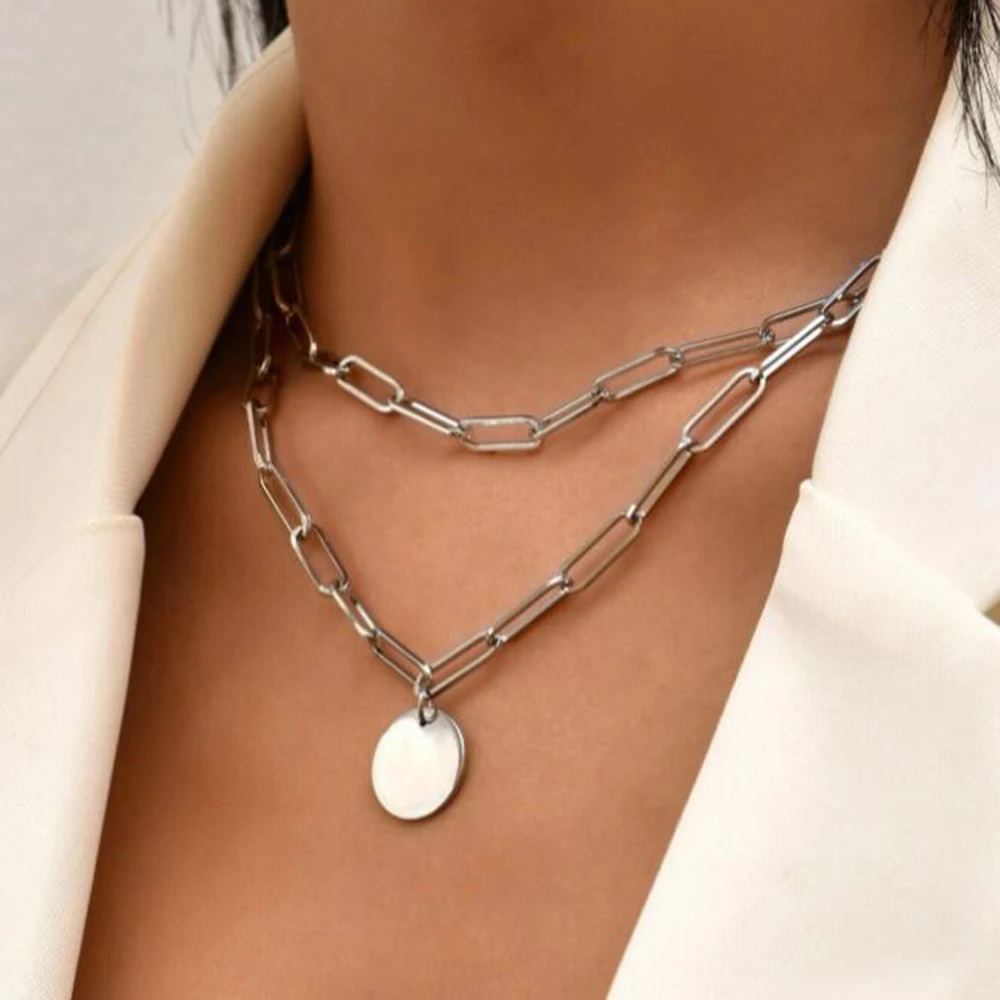 SUMENG 2024 New Fashion Vintag - Layered Pendant Necklace Aesthetic recension och pris