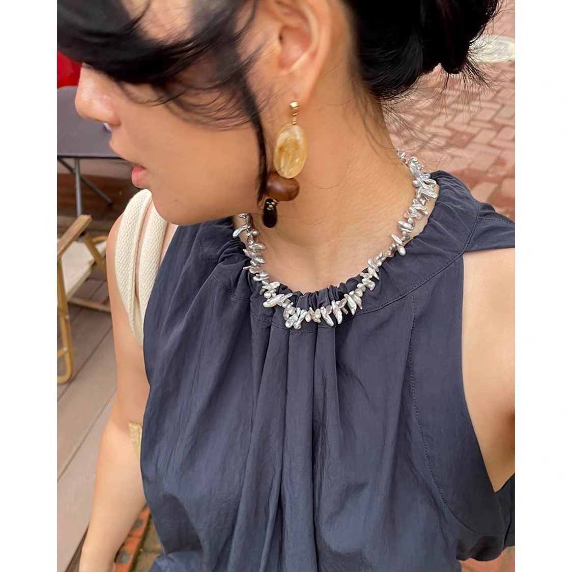 Bohemian Baroque Pearl Choker  - Pearl Choker Necklace Vintage recension och pris