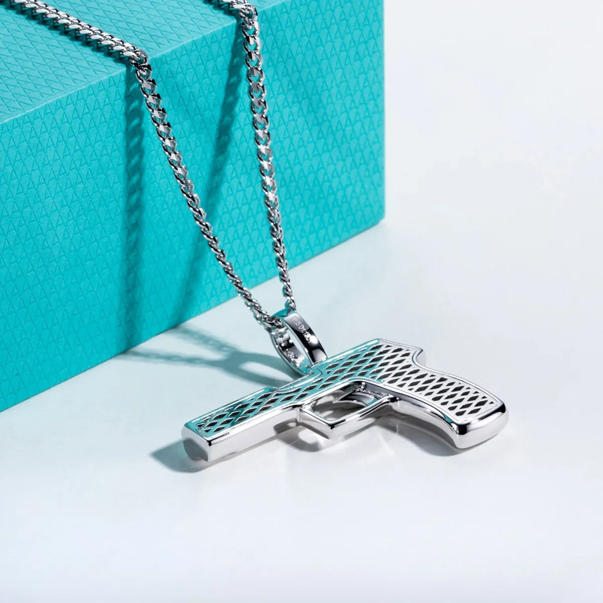 FCGJHW Moissanite Gun Pendant  - 925 Sterling Silver Chain Necklace Men recension och pris