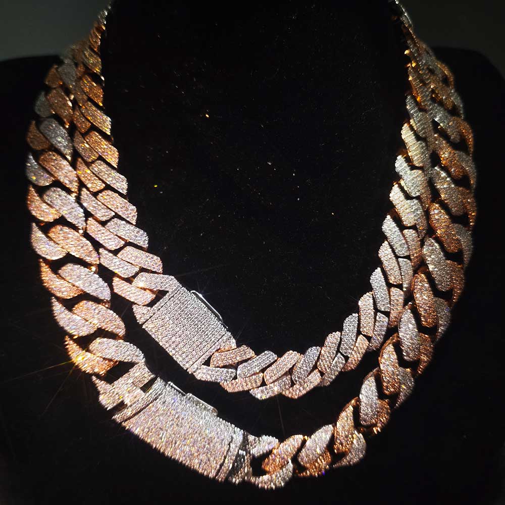 Nuoya Two Tone Mosaic Chain Fu - Cuban Link Chain 12Mm recension och pris