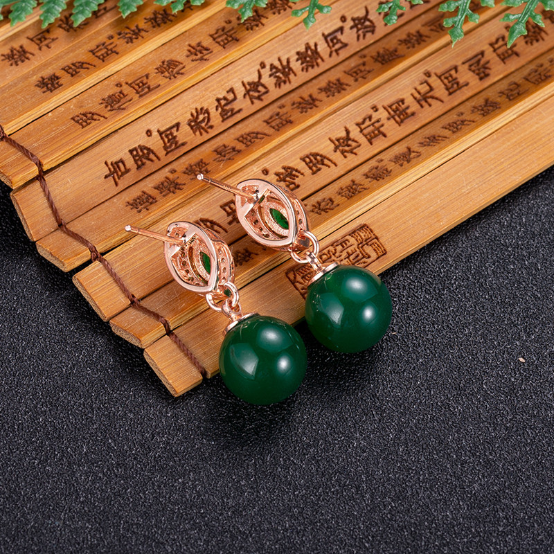 Natural Jade Bead Earrings Fas - Earrings recension och pris